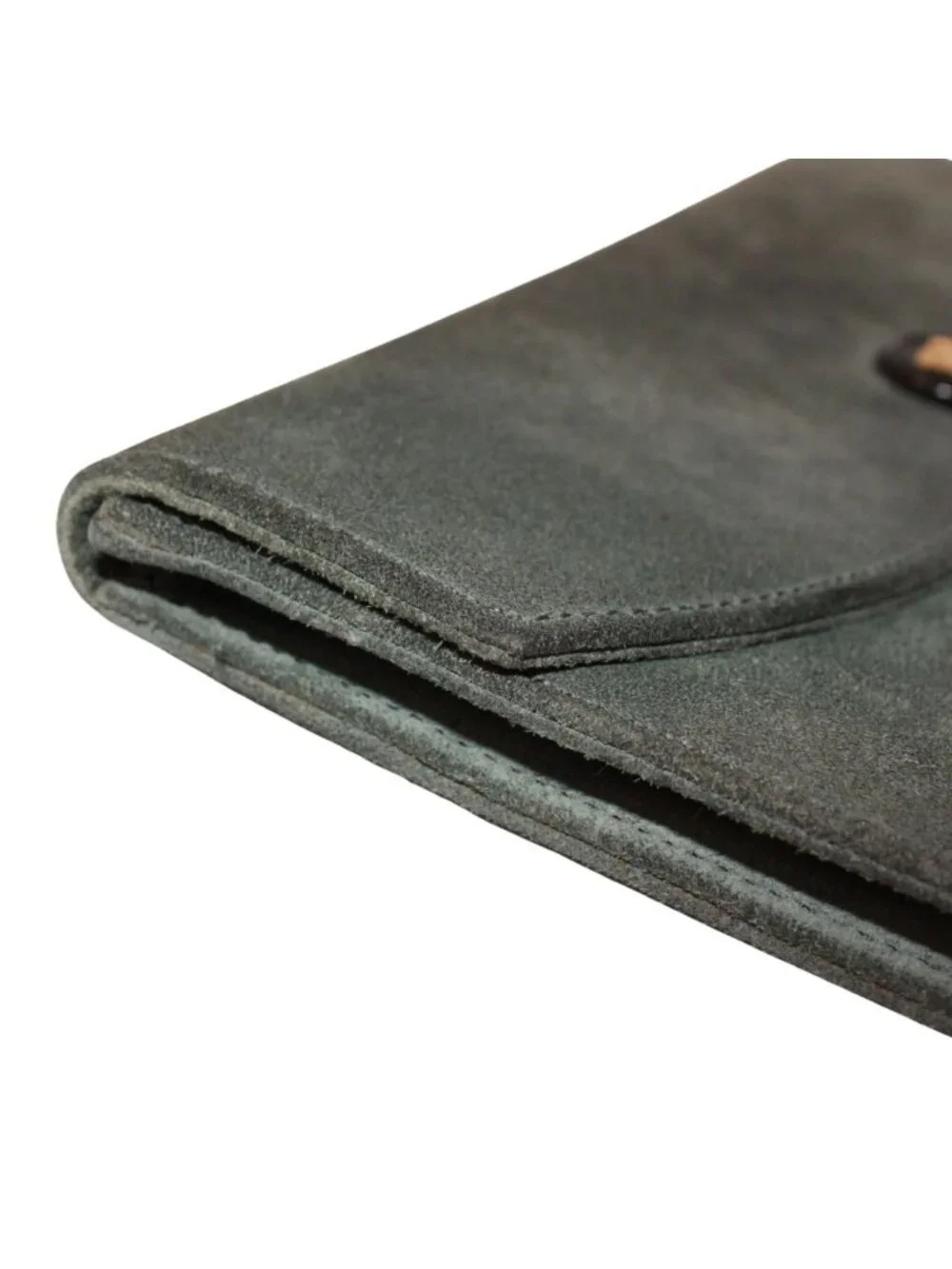 Hermes Pochette Rio Suede Gray Clutch Gold